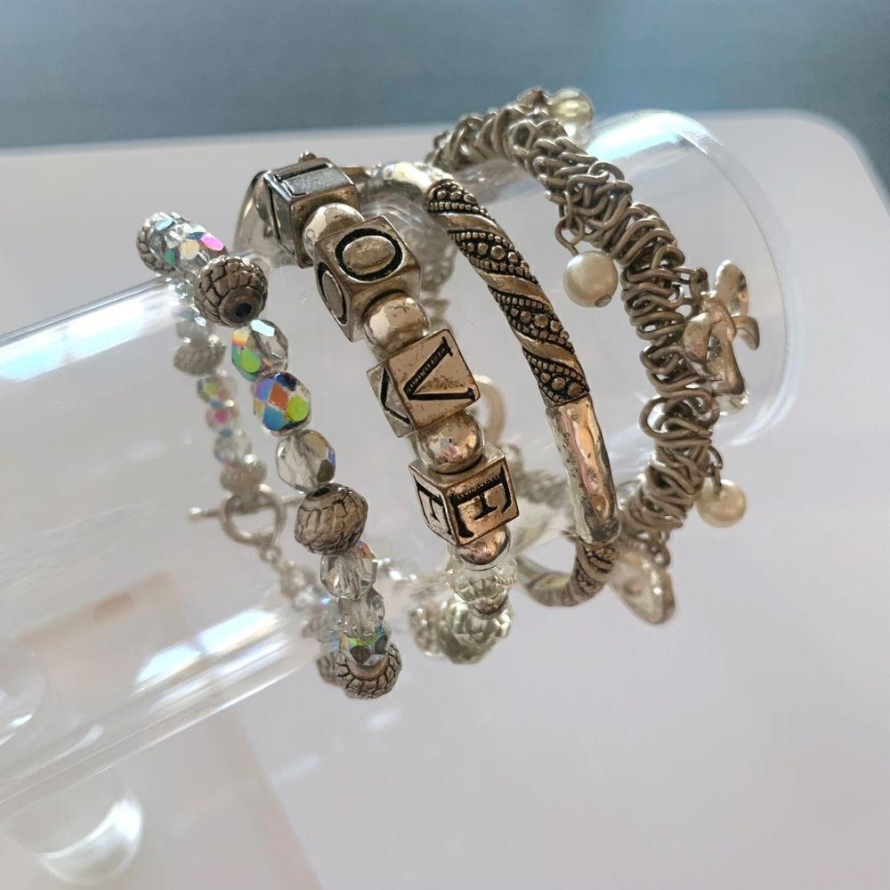 Silver Crystal Charm Bracelets